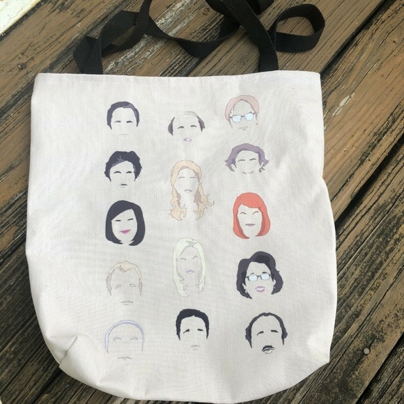 The Office Tote Bag Michael Scott Pam Jim Dwight Phyllis Angela Stanley Oscar - Picture 1 of 8